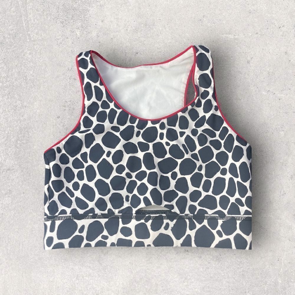 Mono B | EUC Dark Giraffe Peekaboo Racerback Sports Bra Size M